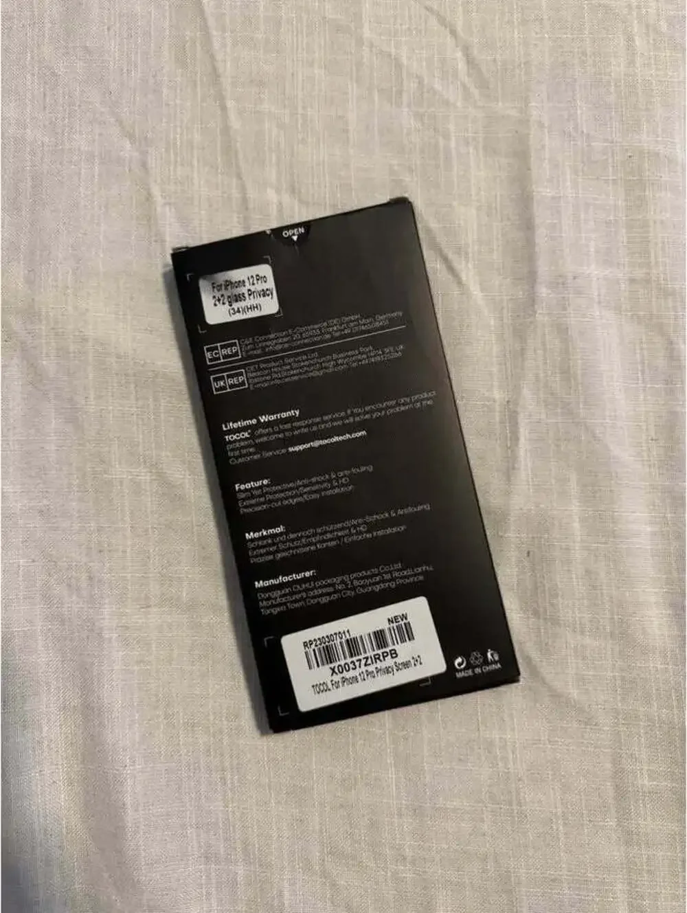 TOCOL iPhone 12 Pro Privacy Screen Protector Set